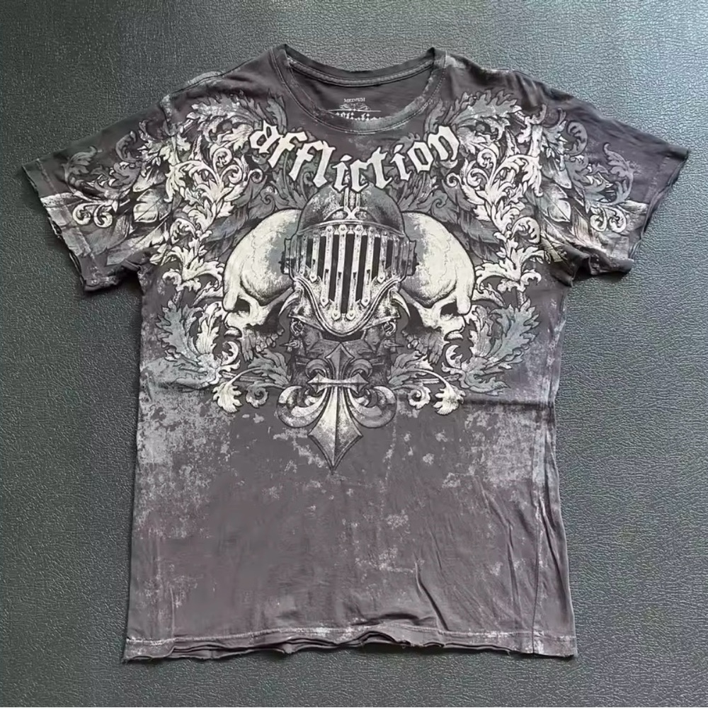 Affliction Men's Gray Graphic T-Shirt